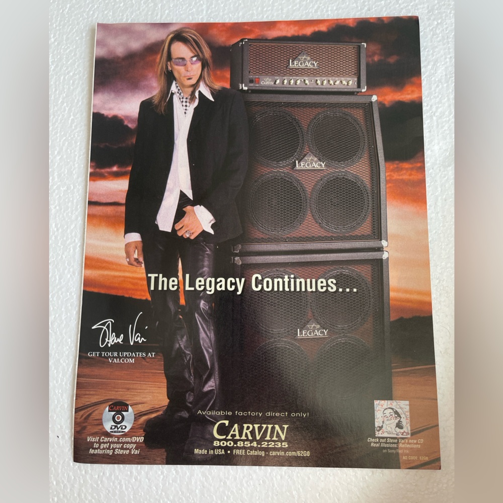 Carvin Legacy Guitar Amplifier Pinup of Steve Vai
